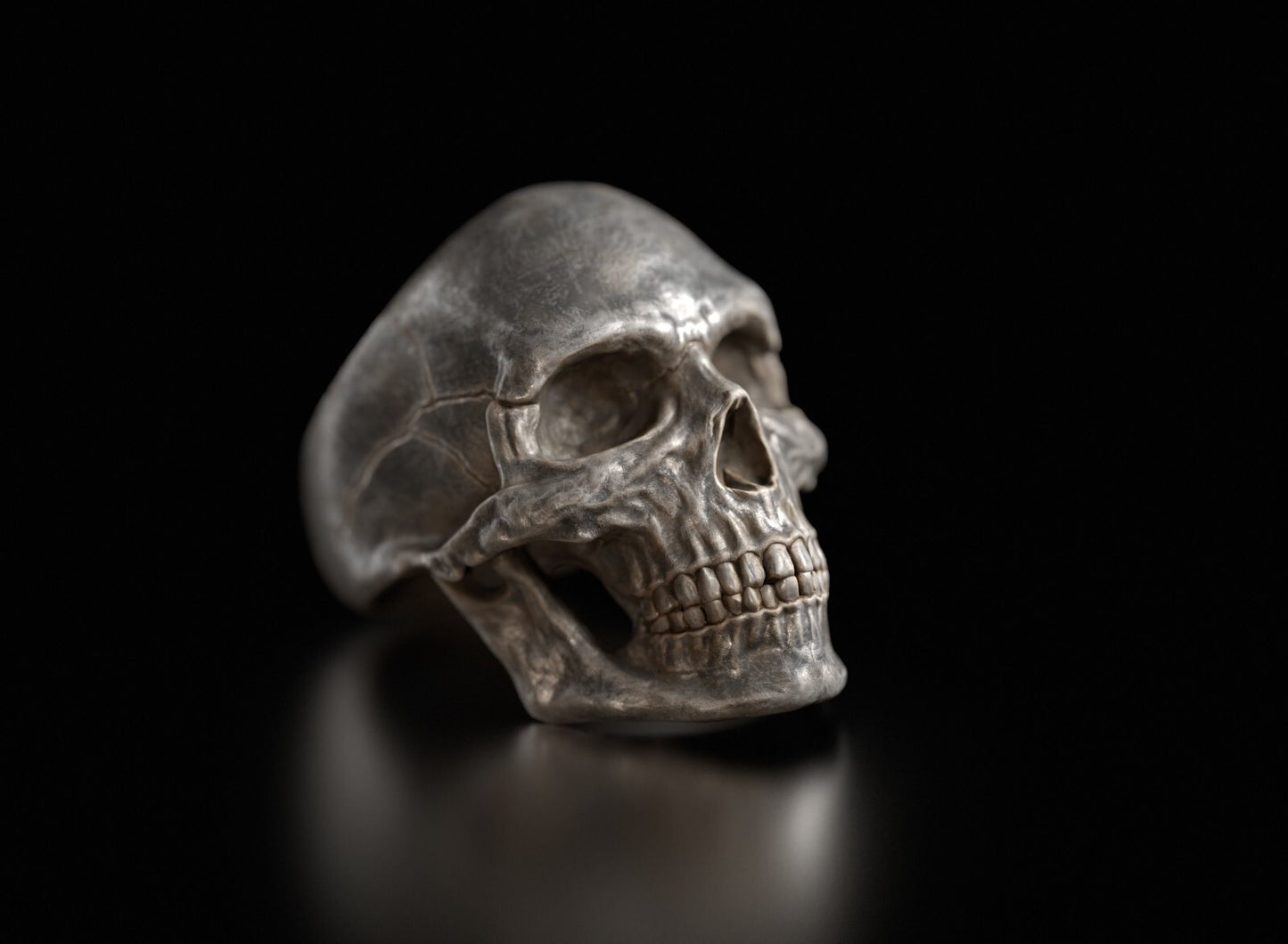Skull Ring Silver Skull Ring Solid Gothic Biker Ring For Men Wedding Ring US5~15