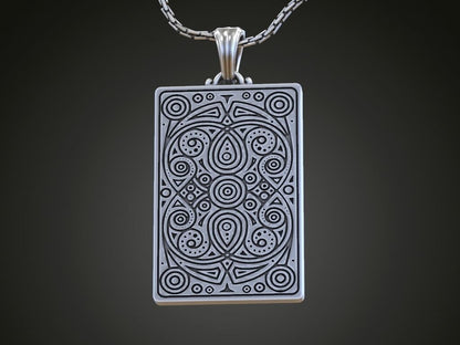 Silver Playing Card Undead King of Hearts Pendant Gift For Women Men Necklace