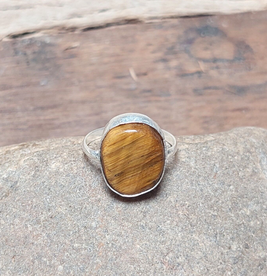 Oval Tiger Eye  Ring,handmade 925 Sterling silver ring,Statement Men's Ring