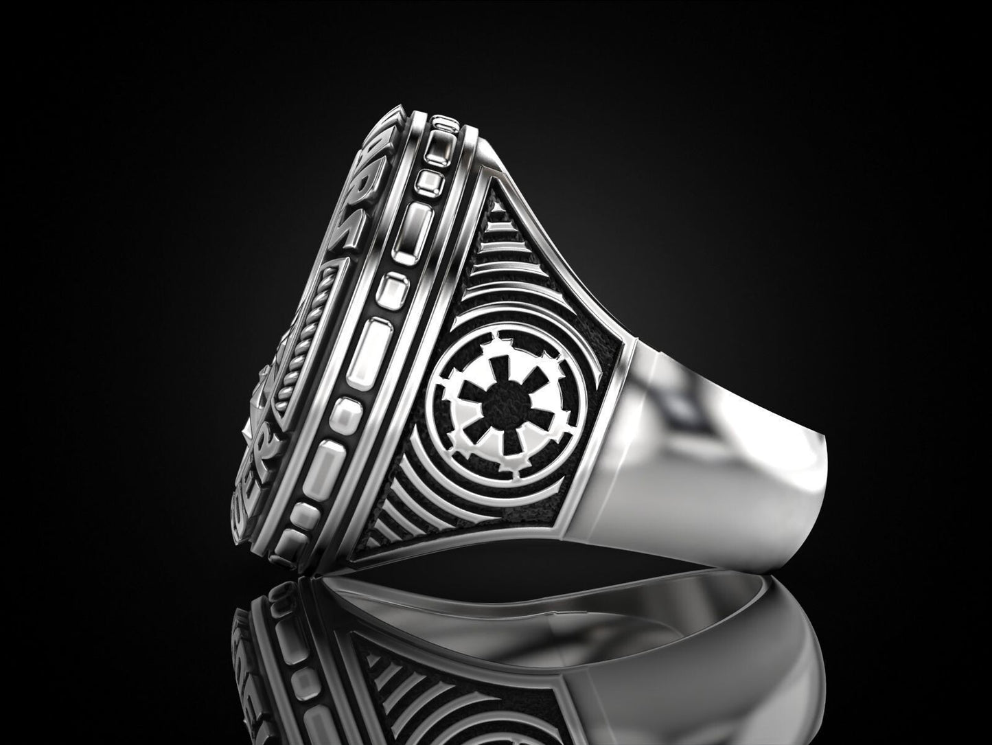 Star Trek Star Wars Jedi Order 925 Silver Vulcan Biker Ring US5-15 Unisex Ring