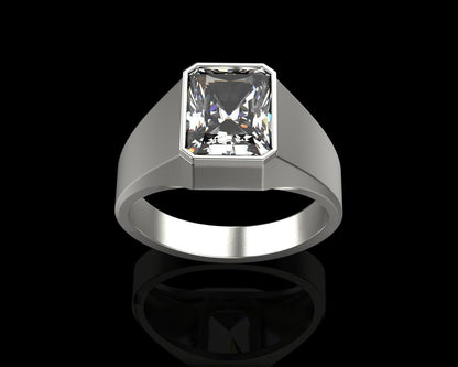 Emerald Cut Moissanite Ring 925 Silver Wedding Promise Sparkle Band Gift US5~ 15