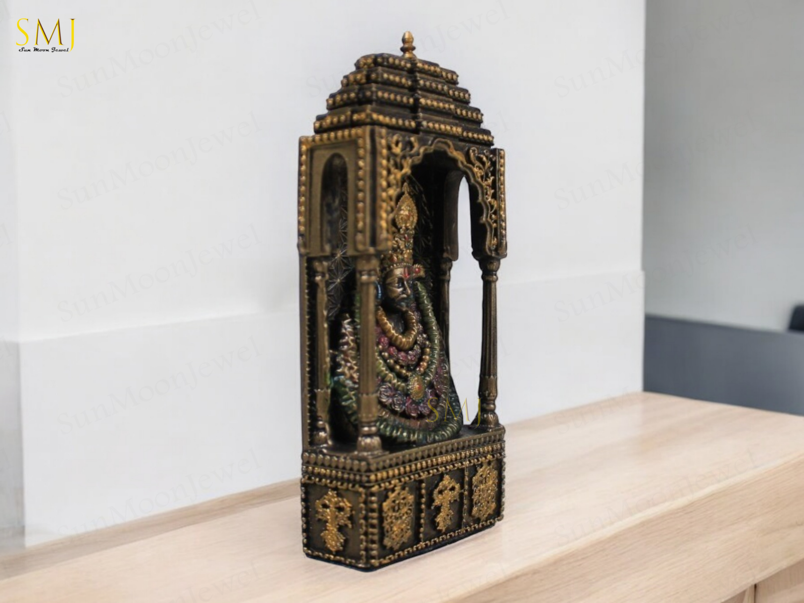 Khatu Shyam Polyresin Statue Bonded Bronze Khatu Shyam Indian God Idol Decor