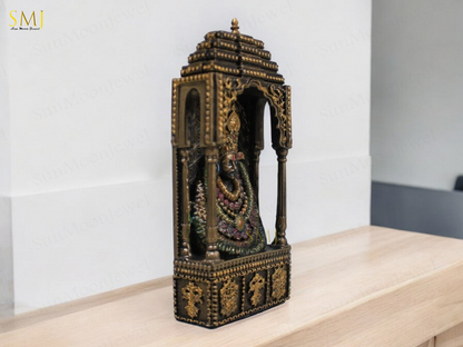 Khatu Shyam Polyresin Statue Bonded Bronze Khatu Shyam Indian God Idol Decor