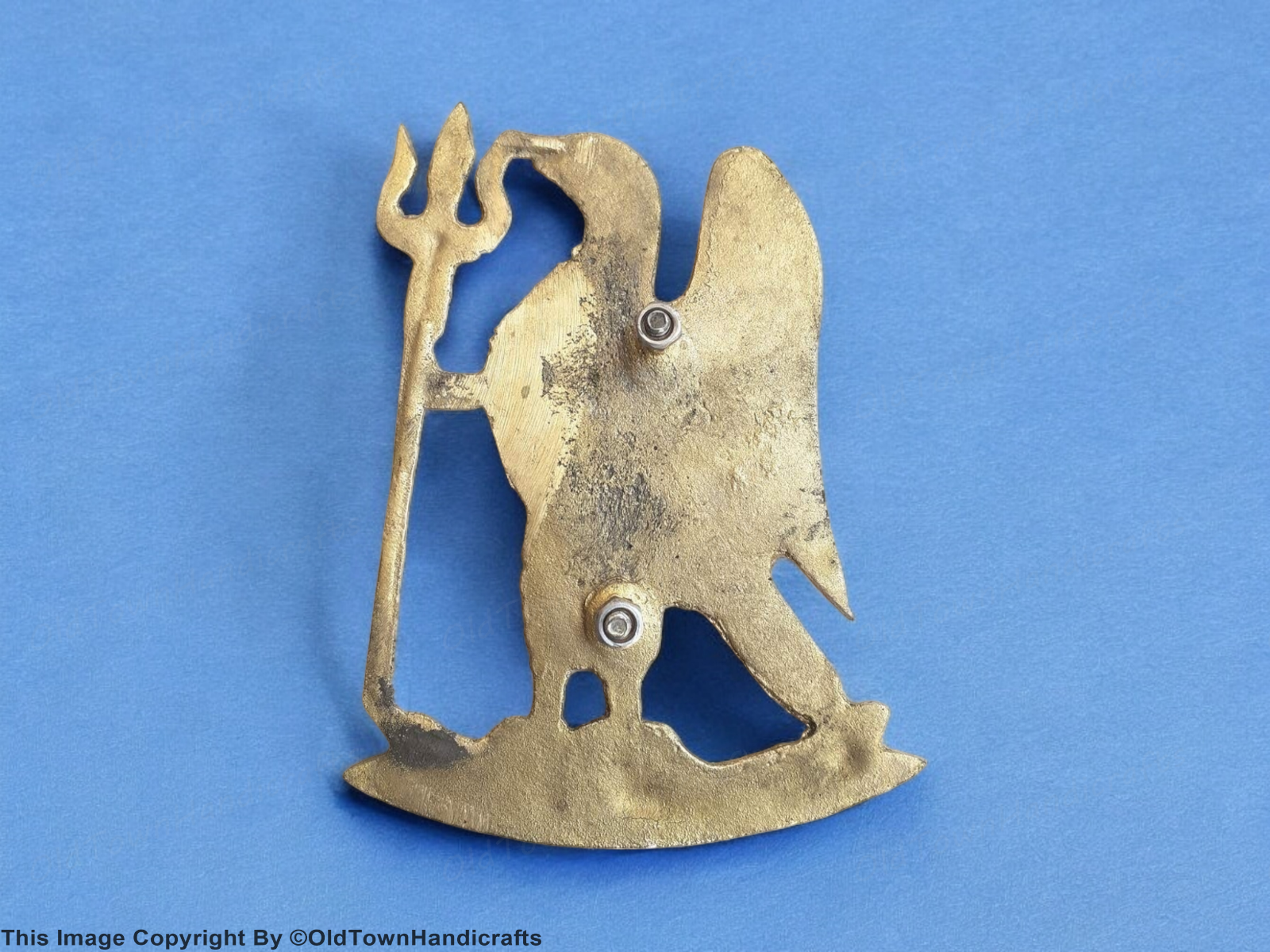 Brass Ran Banka Rathore Eagle Holding Trishul Wall Hanging Decor