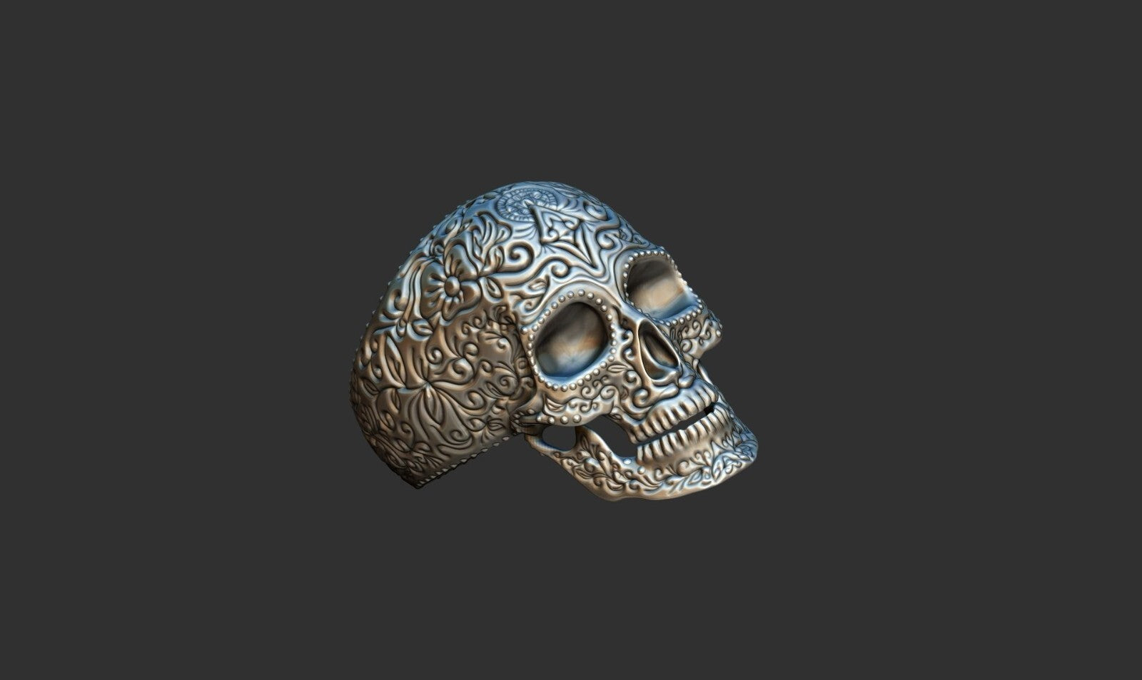 925 Silver Mexican Skull Ring Gothic Biker Unique Skull Head Rings For Men Women