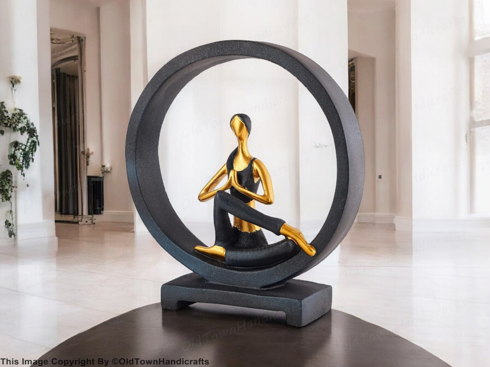 Resin Yoga Lady Showpiece for Home & Office Decor Elegant Tabletop Ornament