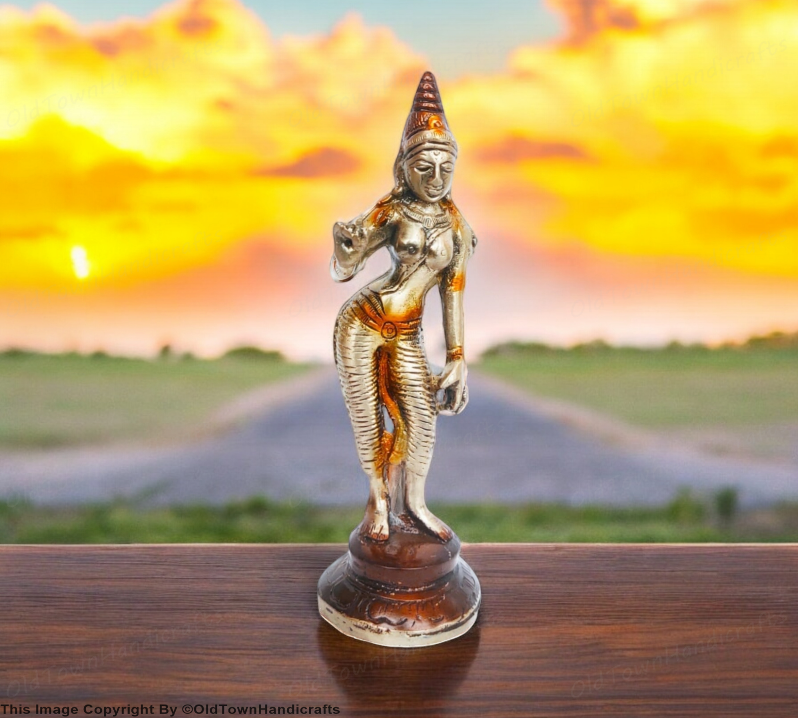 Brass Dancing Lady Statue 14 cm Handcrafted Home Office Decor Showpiece Gift