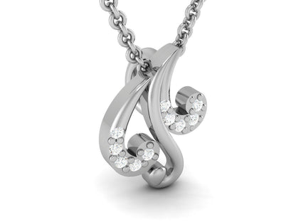 Silver Round Cut CZ Diamond Music Pendant Musical Note Necklace Women Pendant
