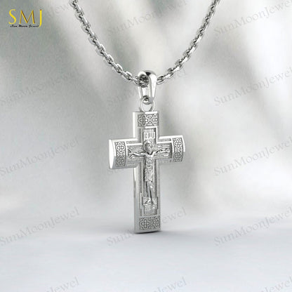 Jesus Ascension Necklace Christian Cross Religious Pendant 925 Silver Christmas