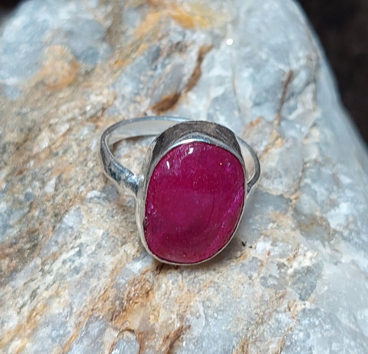 Oval Pink Jade Gemstone 925 Silver Plated Ring,Handmade Jewelry,Promise Ring
