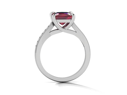 Ruby Princess Cut CZ Lab Grown Diamond Engagement Ring Women Friend Gift US5-15