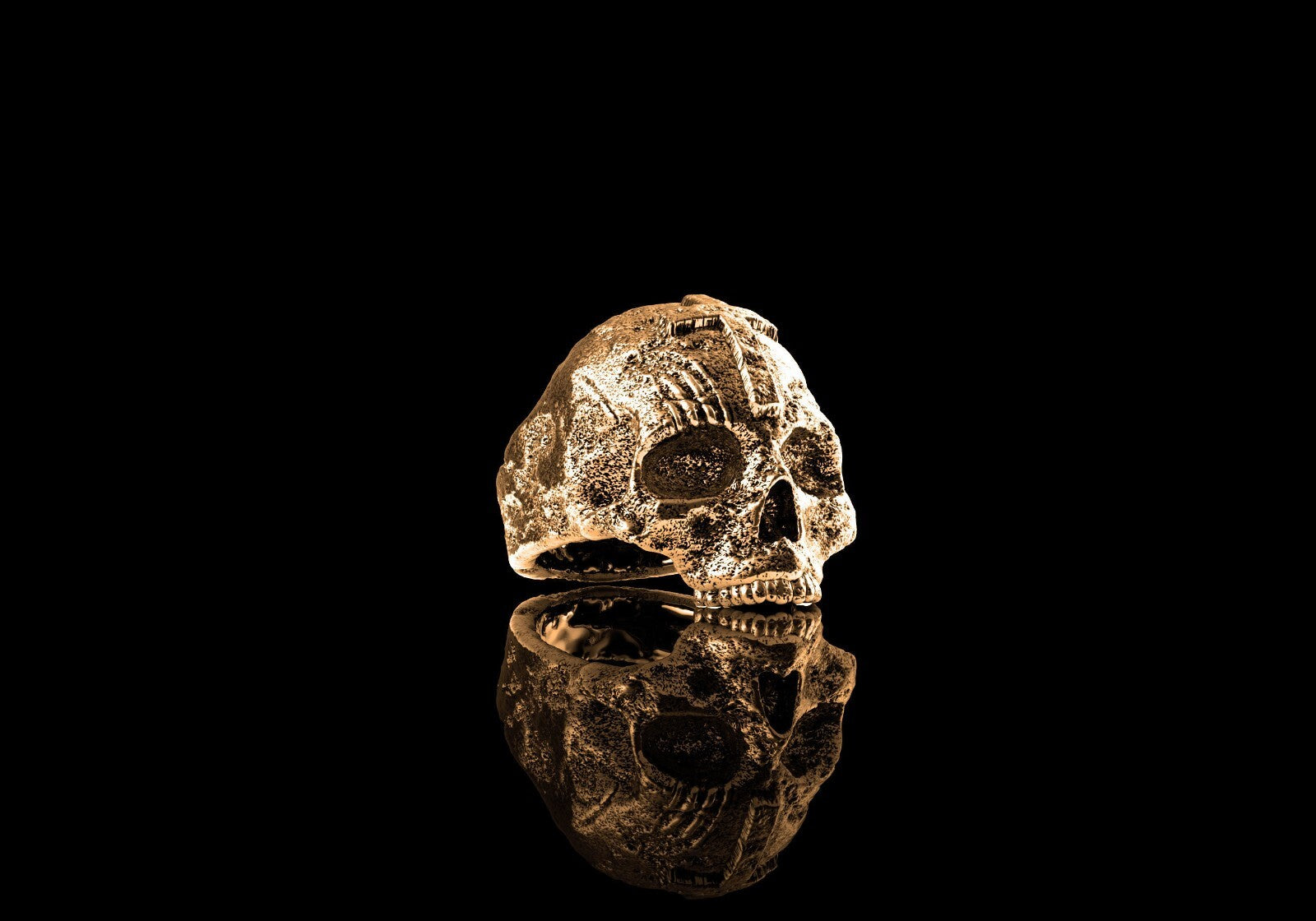 Retro Skull Cross Gothic Brass Ring Demon Punk Biker Rock Style Ring Men US5~15