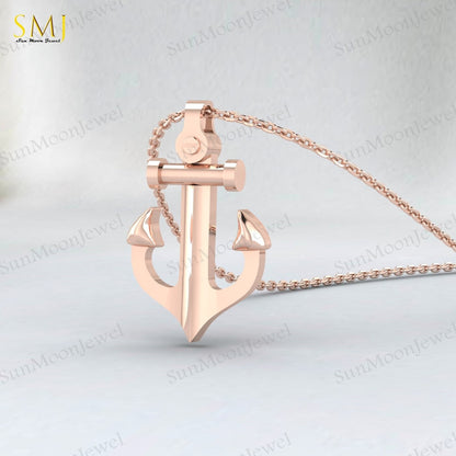 925 Silver Anchor Necklace For Men Groomsmen Gift Men's Necklace Silver Nautical