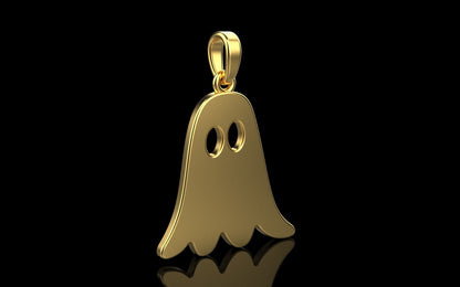 Ghost Pendant Halloween Charm Brass Necklace Spooky Jewelry Halloween Gift Women