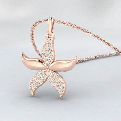 925 Sterling Silver Star Fish Necklace Sea Star Pendant Jewelry For Women