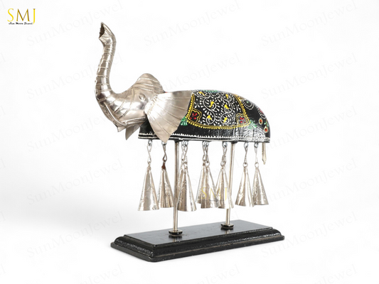 Wooden Ghanti Elephant Handcrafted Home Decor Engraved Gift & Ornament Elephant
