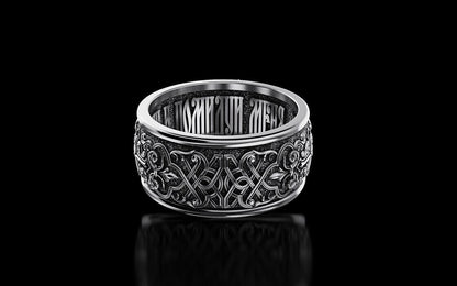 925 Silver Saint Michael Archangel Cross Sword Ring US5~ 15 Catholic Signet Ring
