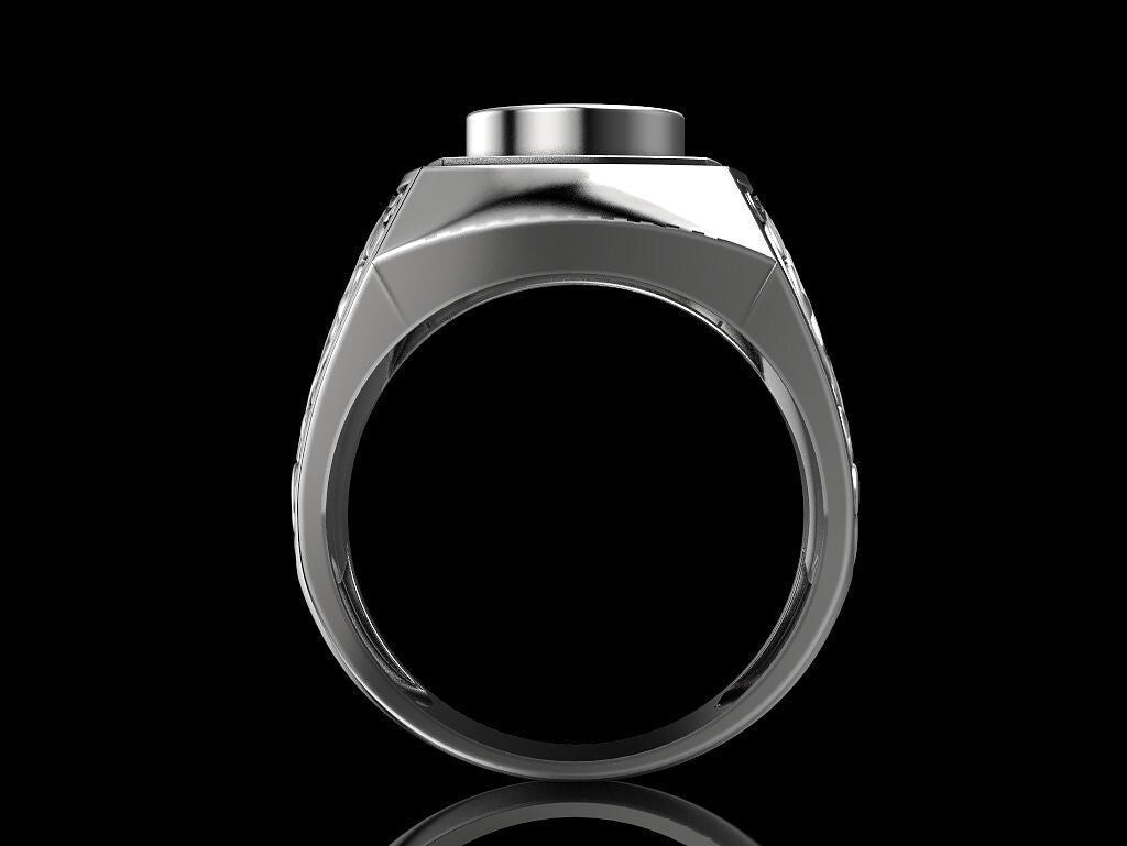 Natural Red Stone Sapphire Gemstone Ring 925 Silver Men Signet Ring Gift US5-15