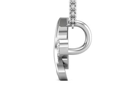 Silver Round Cut CZ Diamond Music Pendant Musical Note Necklace Women Pendant