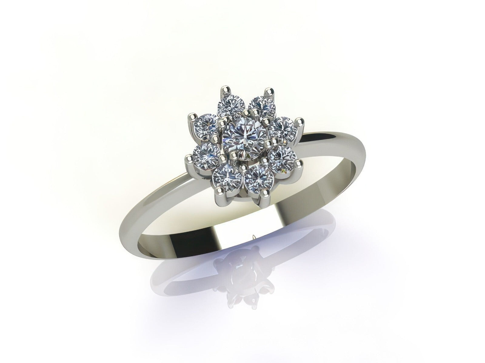 Flower Moissanite Solitaire Round Cut Ring Wedding Anniversary Gift Us5~ 15