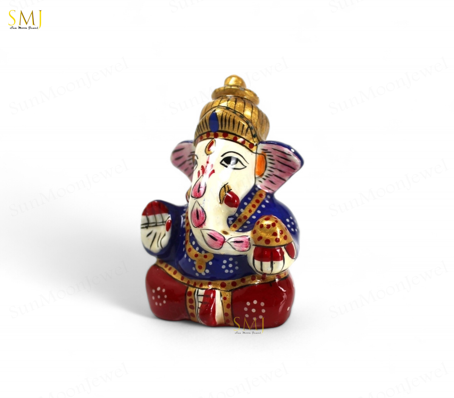 Mukut Ganesh Statue Ganesha good Finish Metal Ganpati Idol for Home & Gifts