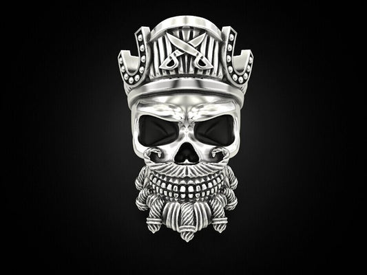 925 Sterling Silver Pirate Skull Ring US5~15 Vintage Biker Rider Gothic Ring