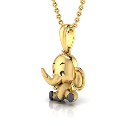 Brass Baby Elephant Pendant Baby Jewelry Gift Animal Charm Elephant Necklace