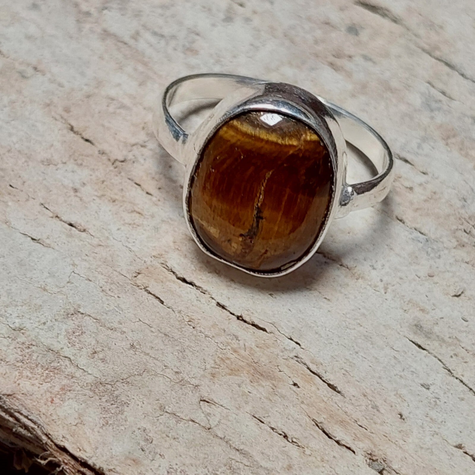 Oval Natural Tiger Eye Ring,925 Sterling Silver Handmade Tiger Eye Men's Ring