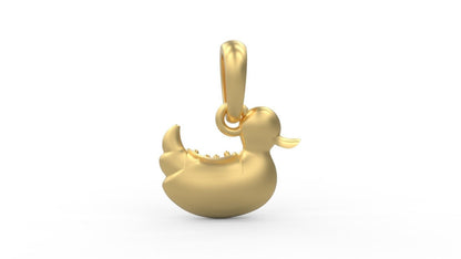 Cute Duck Brass Pendant Necklace Animal Lover Charm Gift Baby CZ Baby Pendant