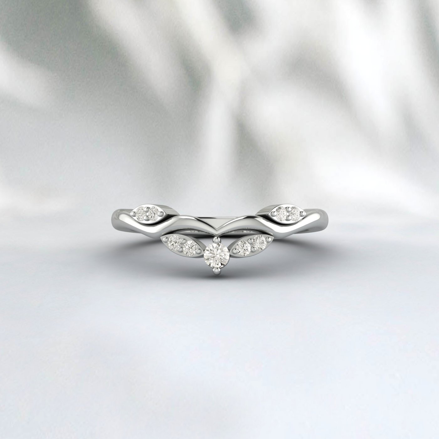 Natural Delicate Diamond Ring 925 Sterling Silver Rose Gold Round Moissanite