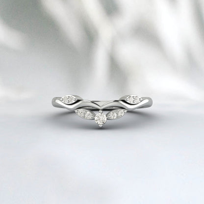 Natural Delicate Diamond Ring 925 Sterling Silver Rose Gold Round Moissanite