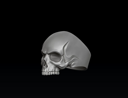 Keith Richards Skull Ring 925 Silver Gothic Biker Punk Viking Style Skull US5~15