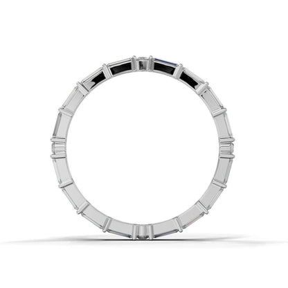 Baguette Moissanite Eternity Band Silver Baguette Wedding Gift Women Ring US5~15