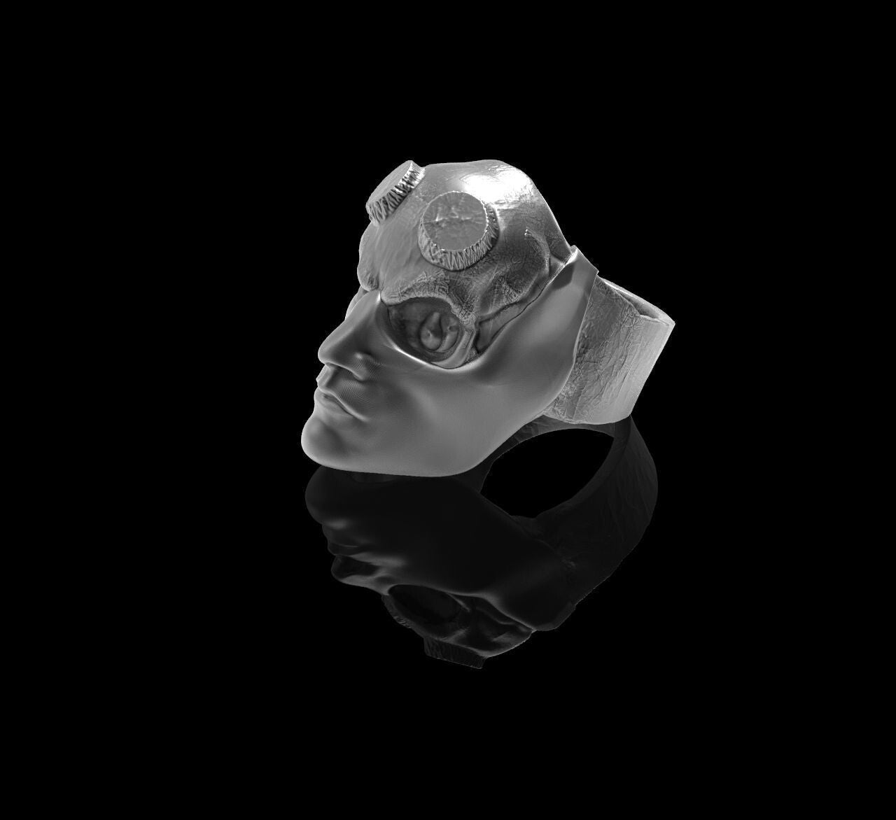 Skull Ring Men Punk Ring Gothic Biker Skull Head Hip Hop Jewelry For Men Us5~ 15