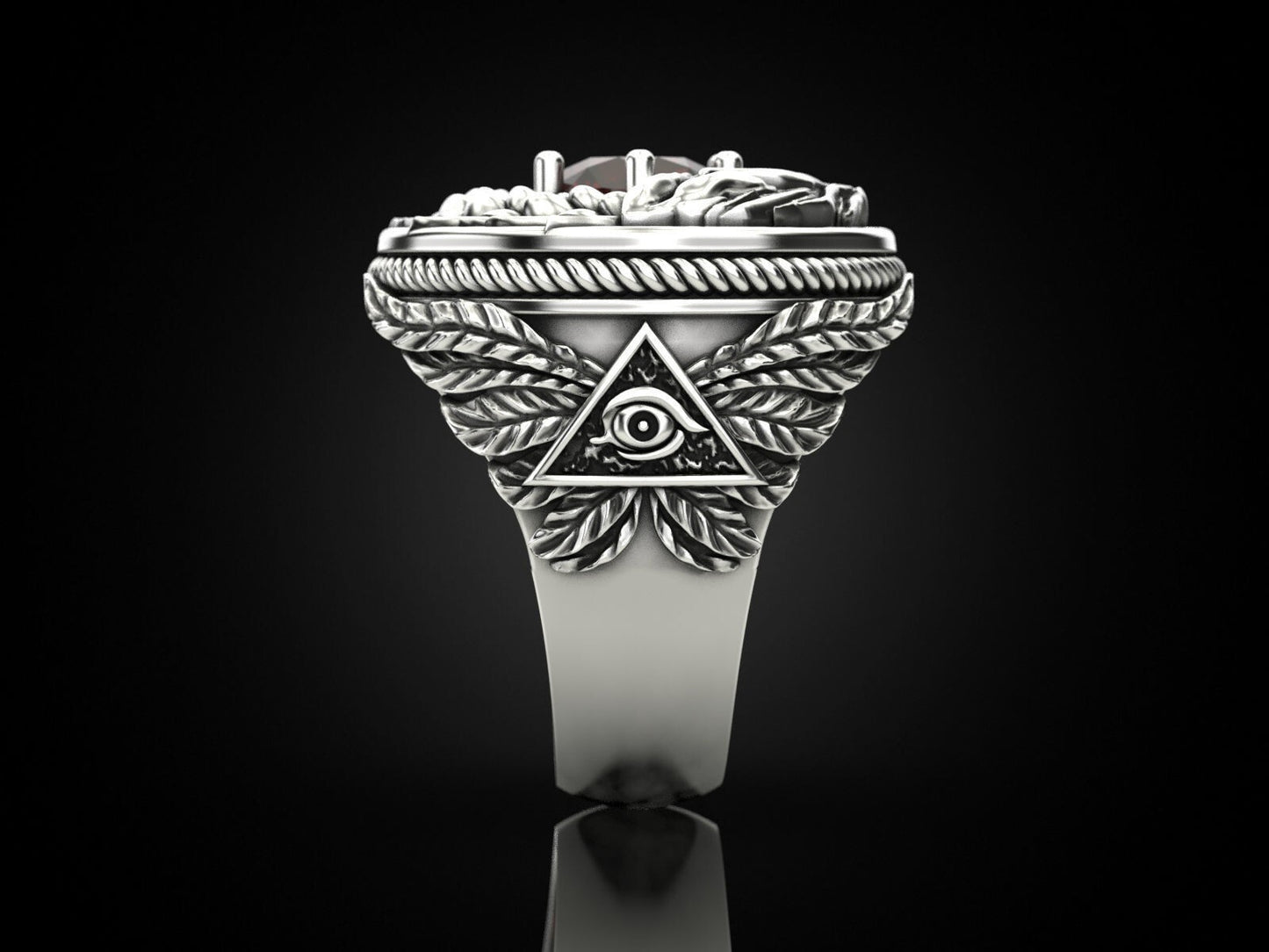925 Sterling Silver Ouroboros Dragon Serpent Ring Handmade Ring Men Size 5-15