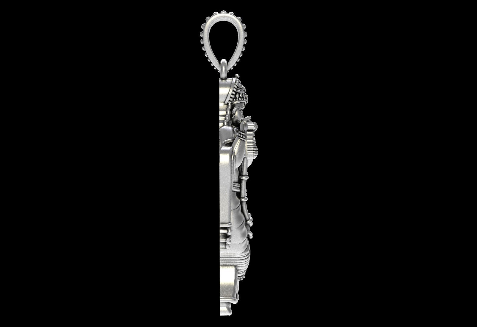 925 Sterling Silver Krishna Pendant Hindu God Flute Charm Vintage Jewelry US5-15