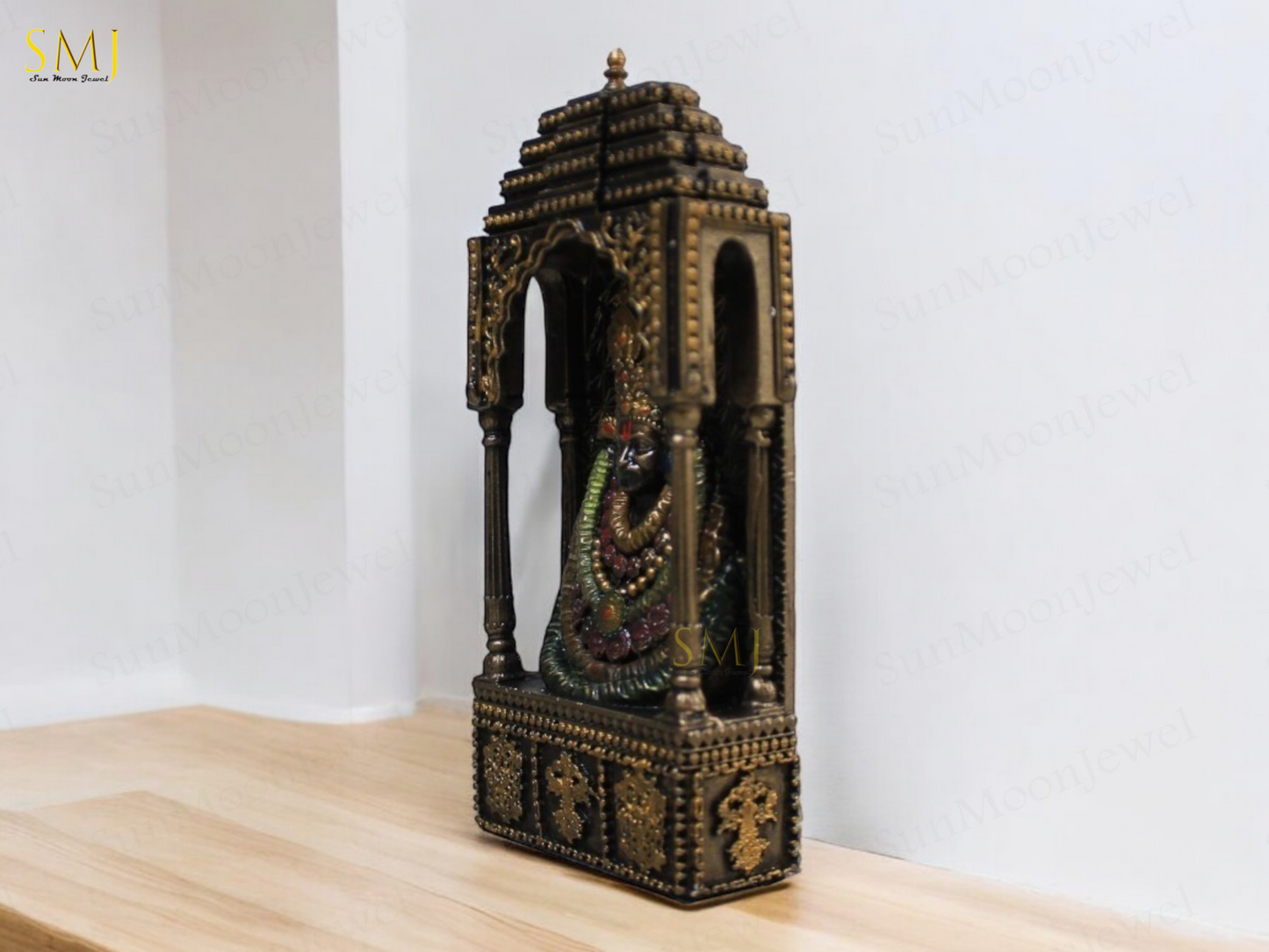 Khatu Shyam Polyresin Statue Bonded Bronze Khatu Shyam Indian God Idol Decor