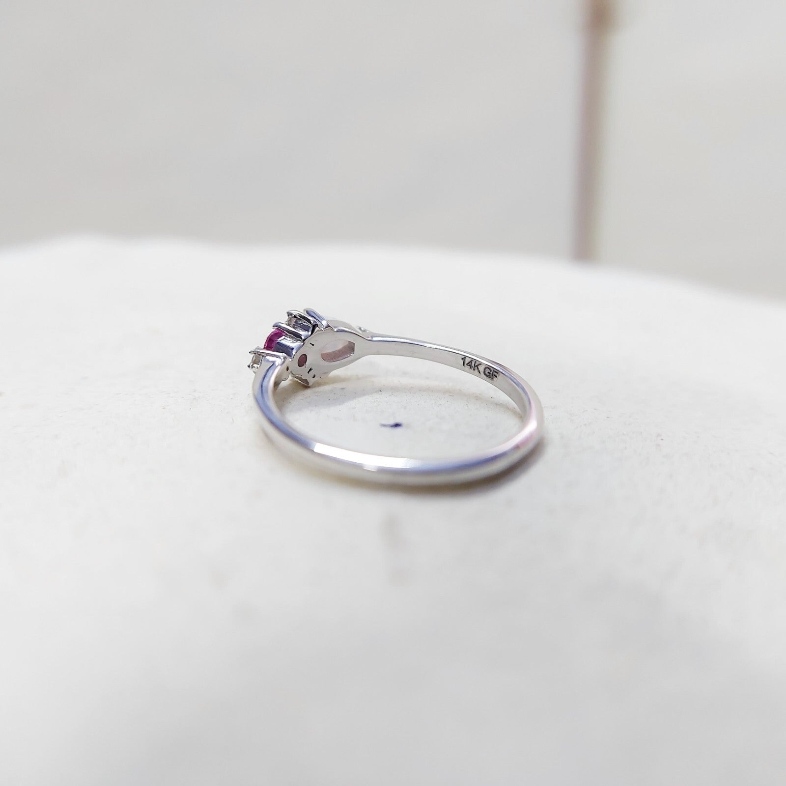 Opal Pink Tourmaline Wedding Band Silver Engagement Wedding Women Ring US5~15