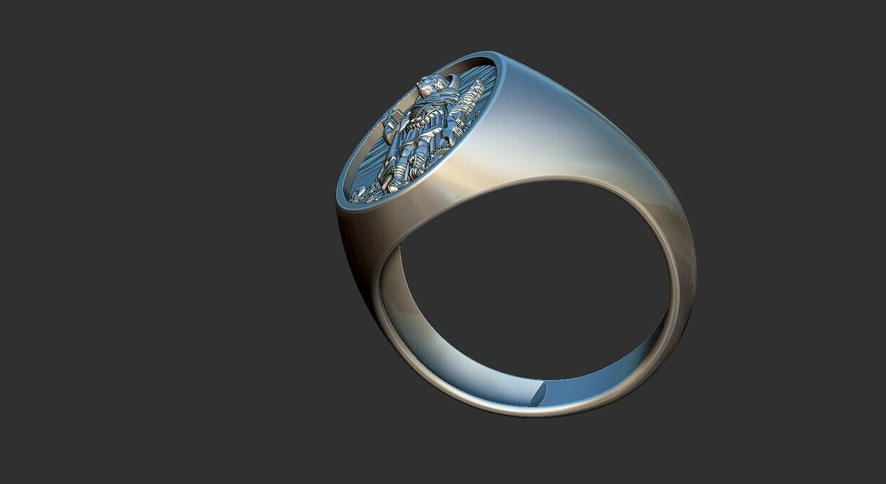 925 Sterling Silver Saint Expeditious Ring US5~15 Saint Benedict Santos Ring