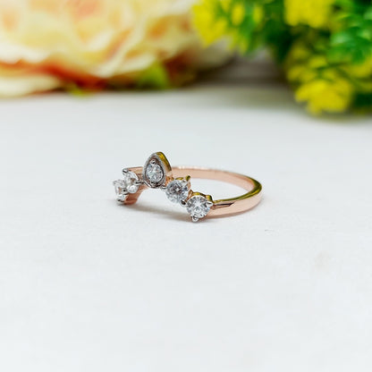 Natural 2mm Moissanite Band Chevron Shape 925 Sterling Silver Taerdrop For Women