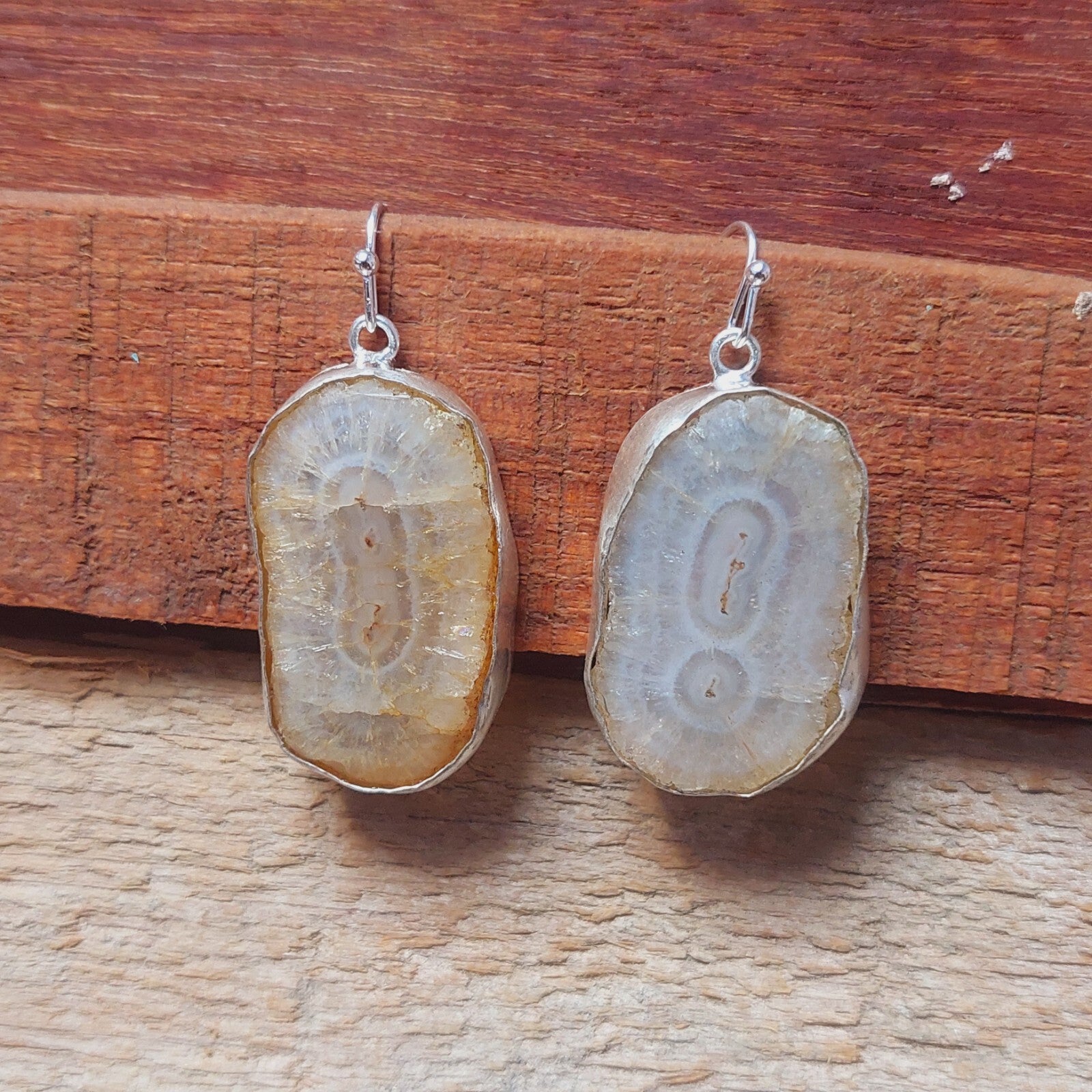 925 Sterling Silver White Solar Quartz Gemstone Earring, Women Handmade Jewelry