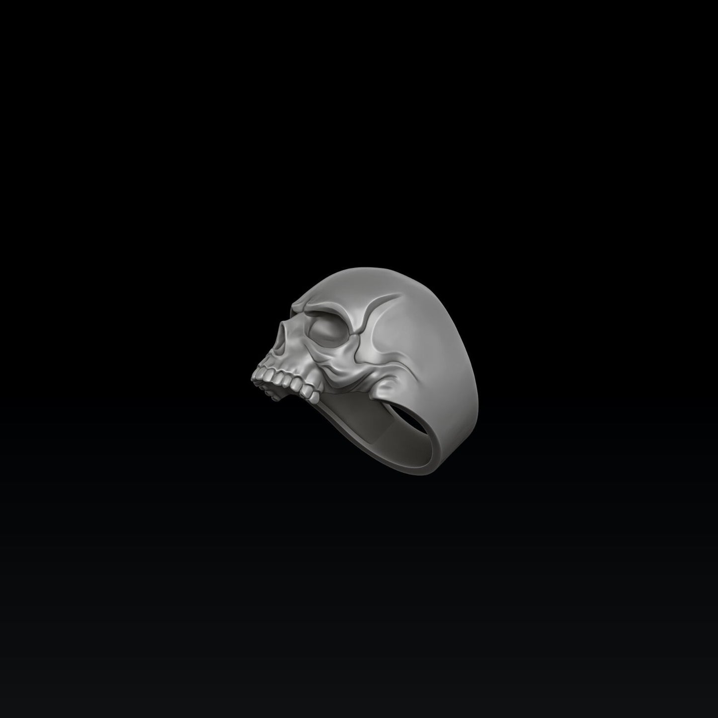 Keith Richards Skull Ring 925 Silver Gothic Biker Punk Viking Style Skull US5~15