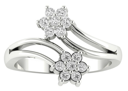 Adjustable Flower CZ Silver Ring Solitaire Promise Ring Engagement Gift Us5~ 15