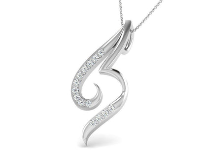 Silver Initial Letter A-Z Pendant M Necklace Alphabet Charm Jewelry A_Z Necklace