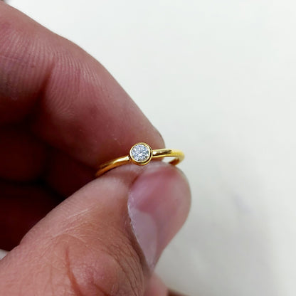 Solitaire Moissanite Ring Silver Minimalist Simple Engagement Ring Gift US5 ~15