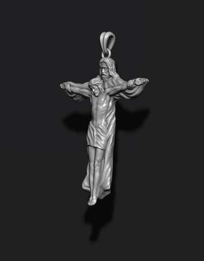 Silver Jesus With Holy Cross Pendant Jesus Necklace Wedding Gift For Men Women