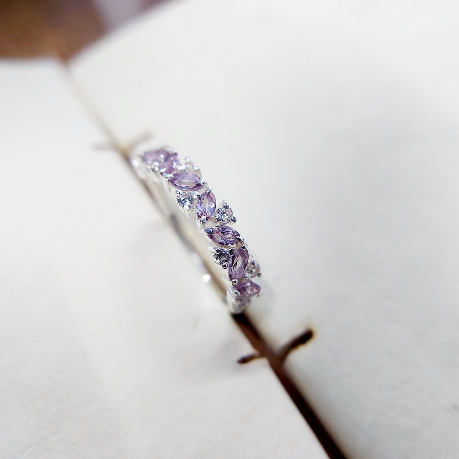 Tanzanite Marquise Target Art Ring 925 Silver Solitaire Accents Gift Band US5-15