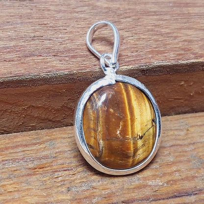 Natural Round Tiger Eye Gemstone Pendant,925 Sterling Silver Bride Necklaces