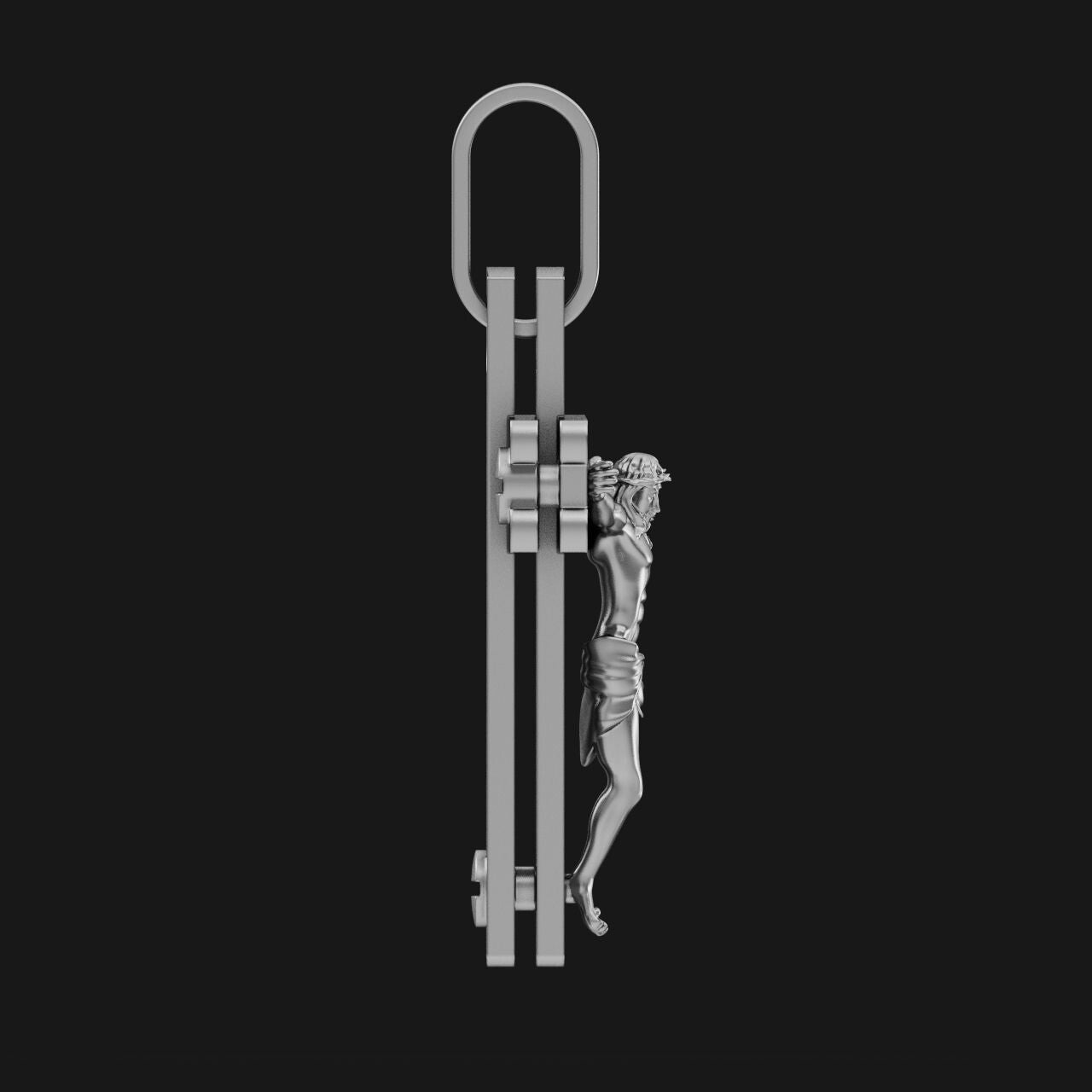 US Silver Jesus Cross Baraka Crucifix Pendant Jesus Necklace For Wedding Gift