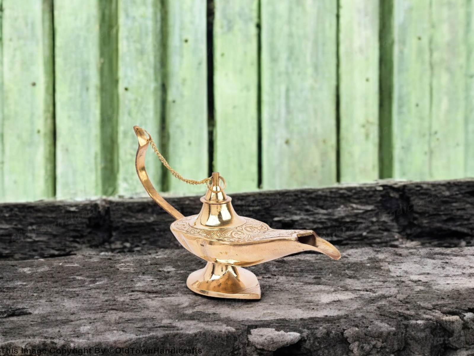 Aladdin Premium Antique Brass Chirag Showpiece Decorative Aladdin Lamp